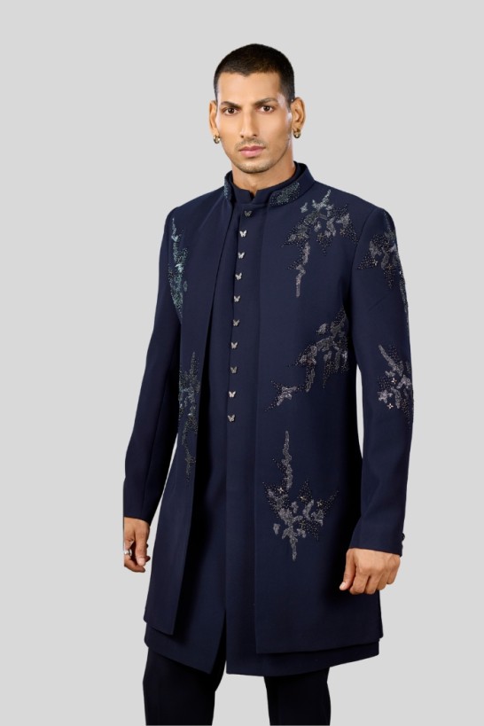 NAVY BLUE MIDNIGHT GLAM INDOWESTERN 